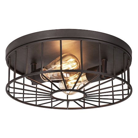 Theo - 2-Light Flush Mount - Black Finish